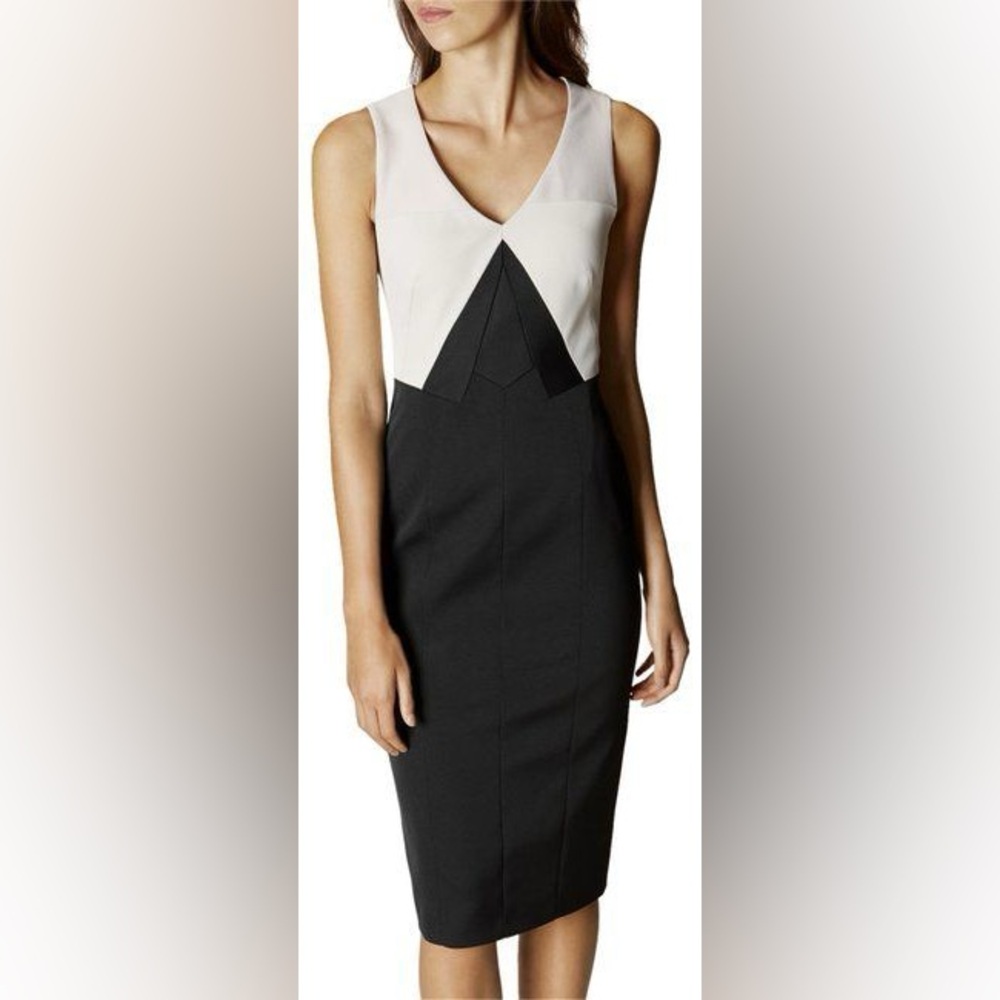 Karen Millen black tri tone pencil dress